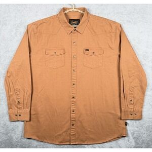 Howler Brothers Shirt Mens XXL Brown Sawhorse Work Snap Button Long Sleeve